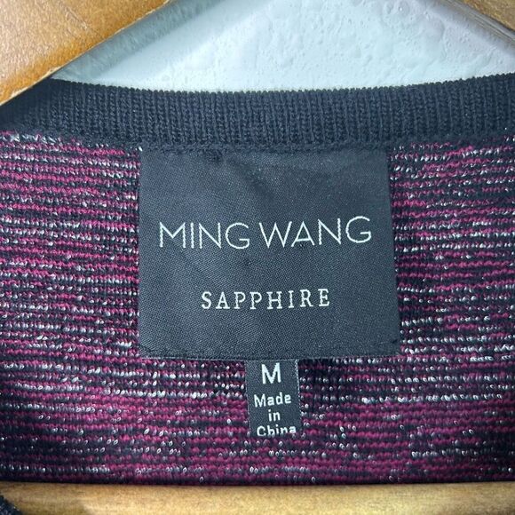 Ming Wang Sapphire Women’s Red Multicolor Button Crossover Blazer Size M - Picture 8 of 16